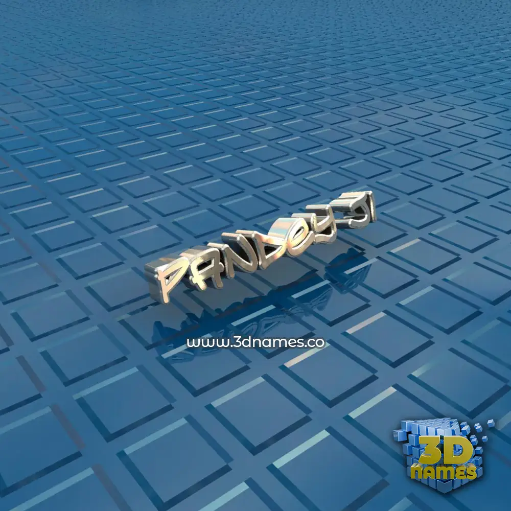 pandey ji in Blue Bling style - 3D name wallpaper