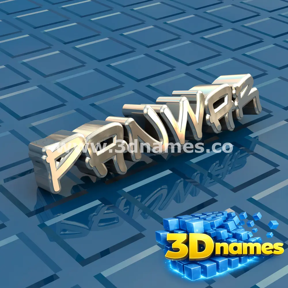panwar in Blue Bling style - 3D name wallpaper