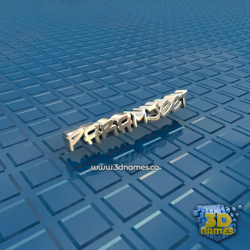 paramjeet in Blue Bling style - 3D name wallpaper