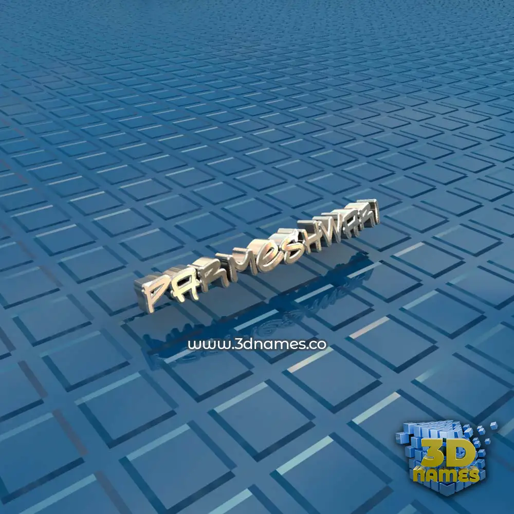 parmeshwari in Blue Bling style - 3D name wallpaper
