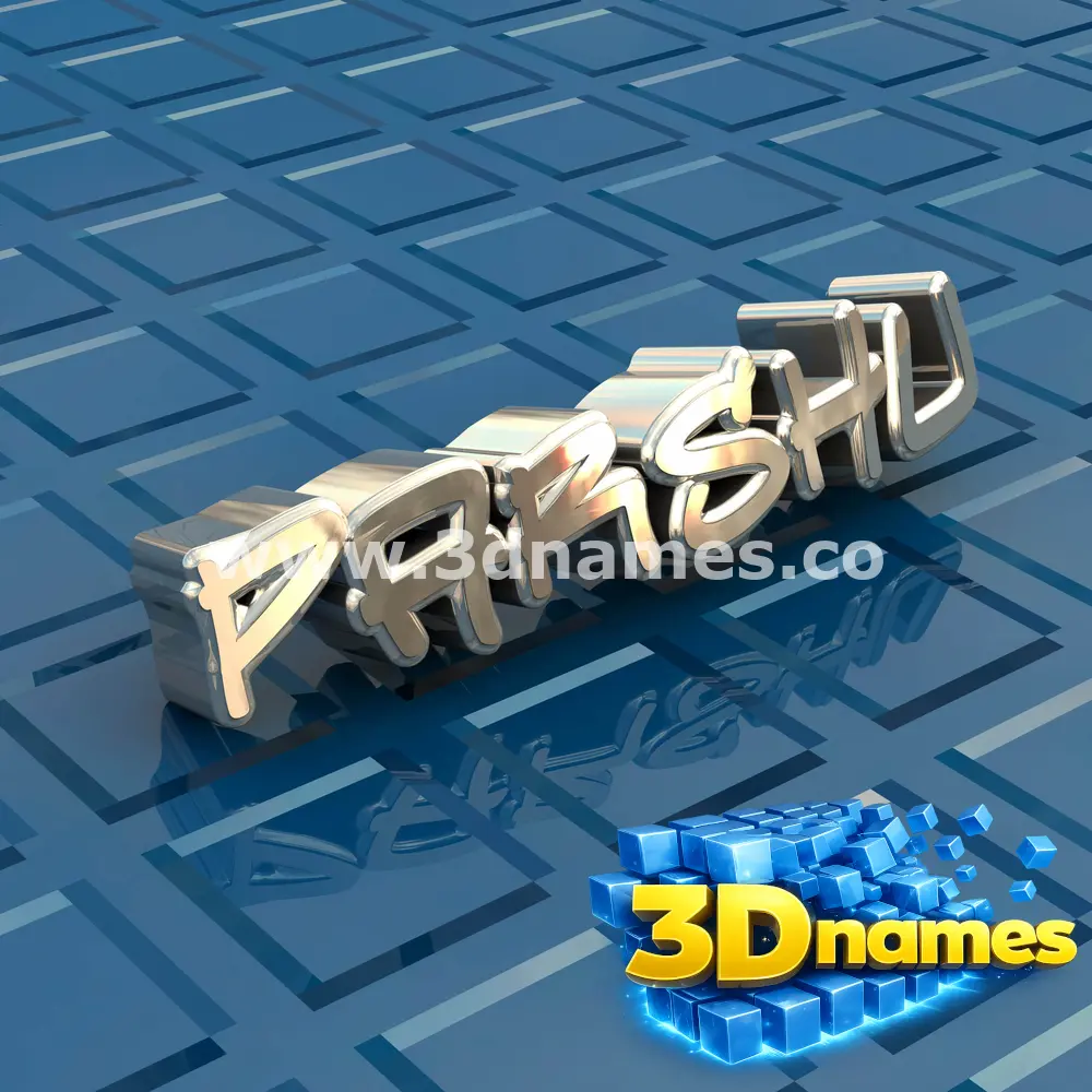 parshu in Blue Bling style - 3D name wallpaper