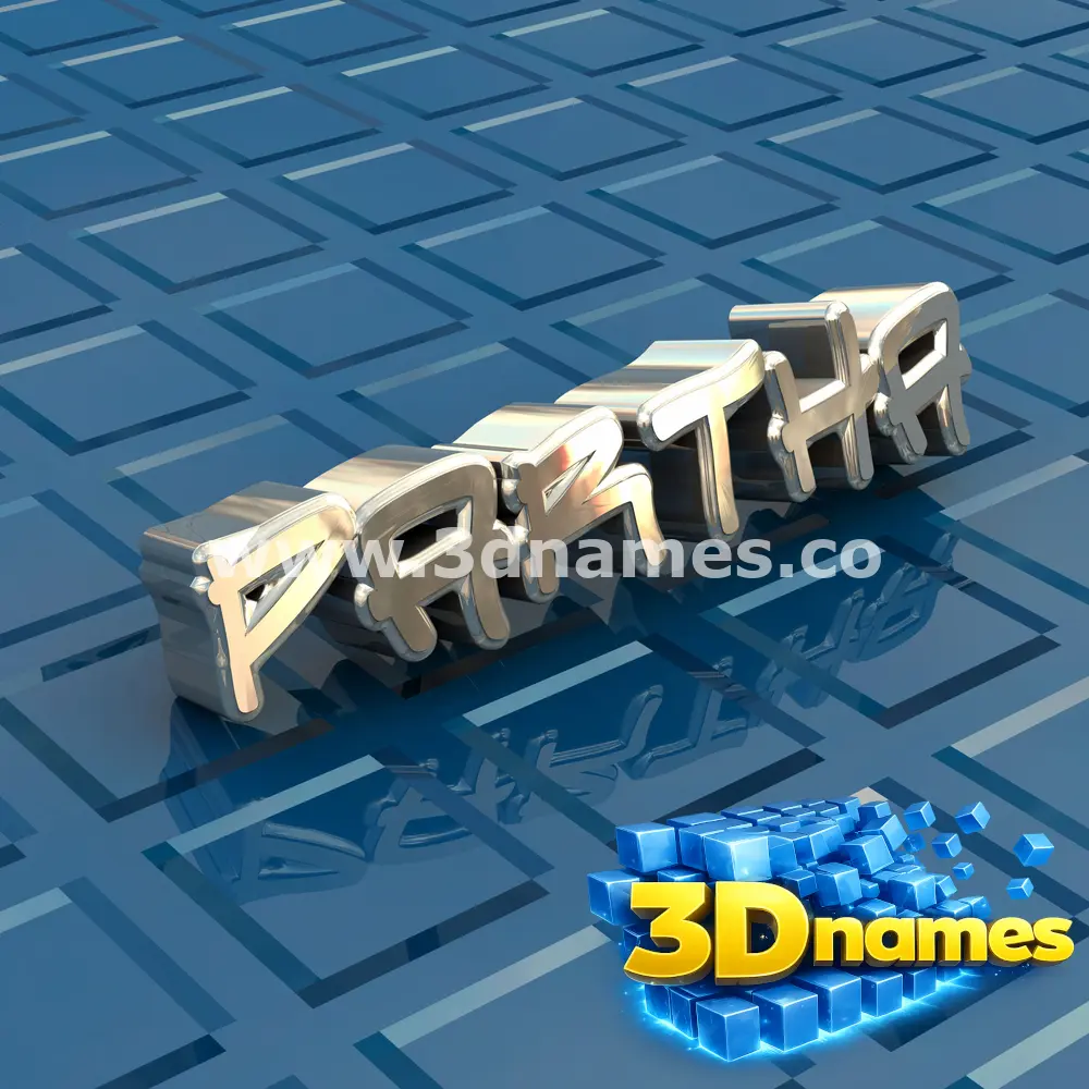partha in Blue Bling style - 3D name wallpaper