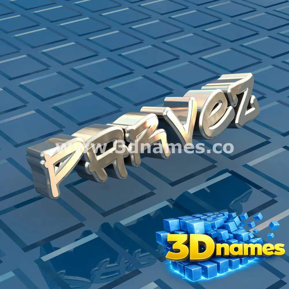 parvez in Blue Bling style - 3D name wallpaper