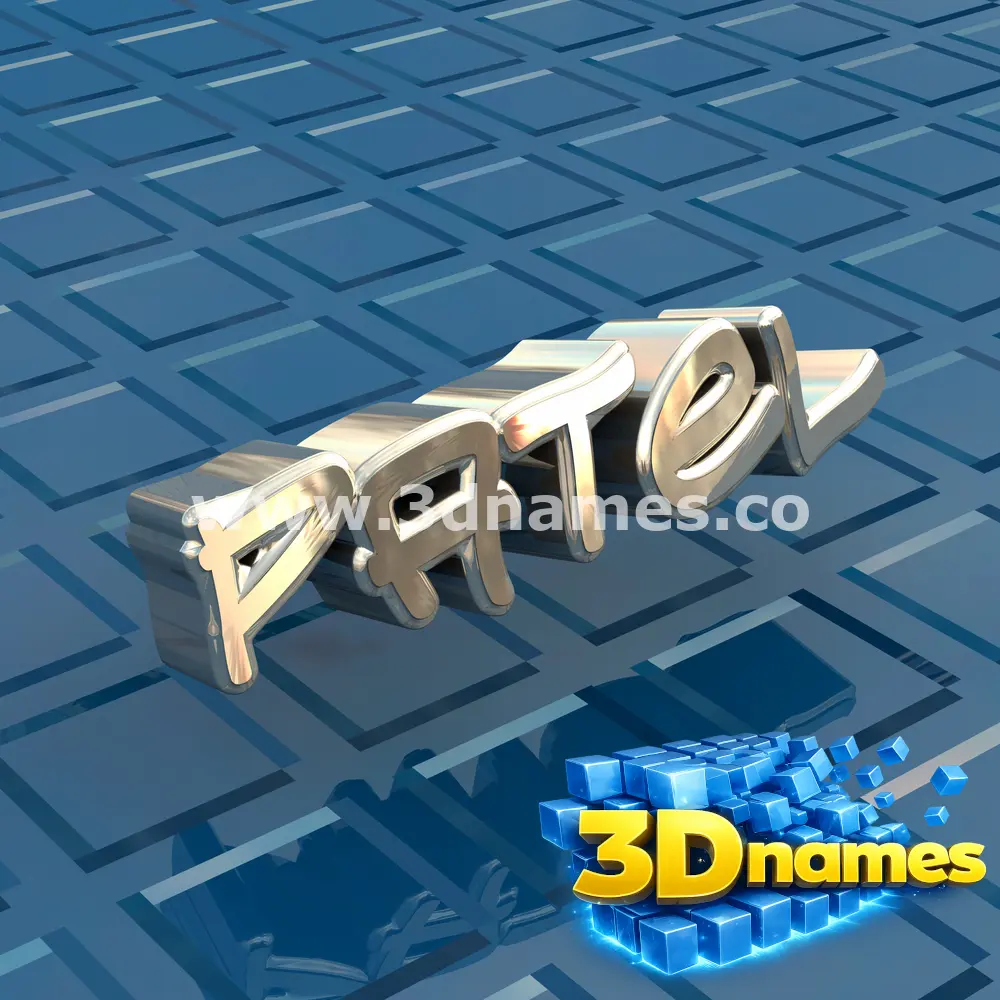 patel in Blue Bling style - 3D name wallpaper