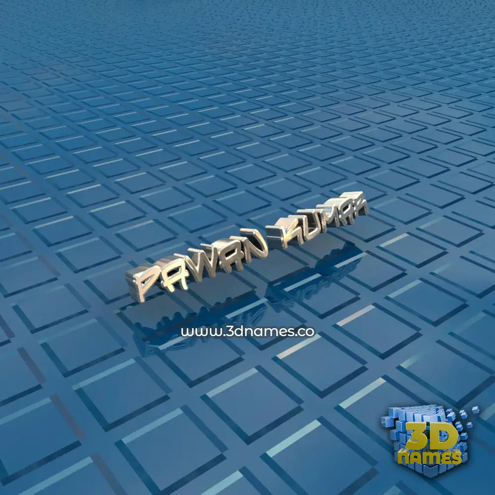 pawan kumar in Blue Bling style - 3D name wallpaper