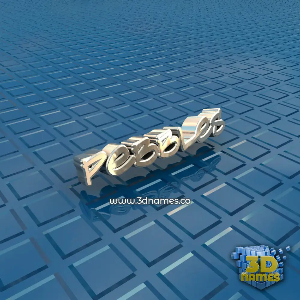pebbles in Blue Bling style - 3D name wallpaper