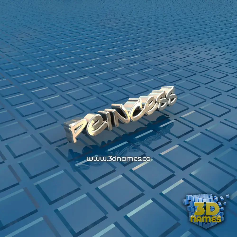 peincess in Blue Bling style - 3D name wallpaper