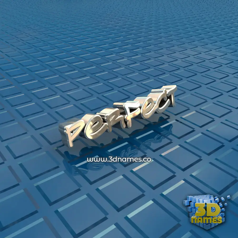 perfect in Blue Bling style - 3D name wallpaper