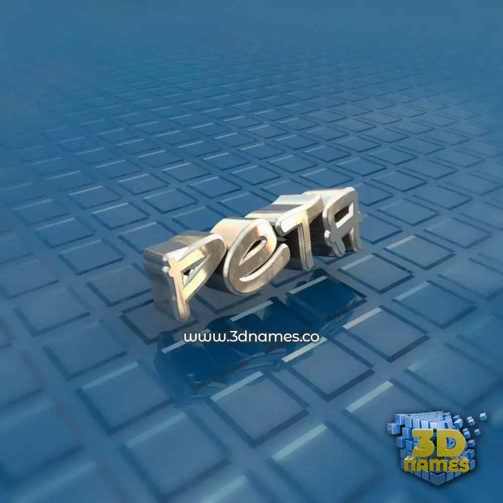peta in Blue Bling style - 3D name wallpaper