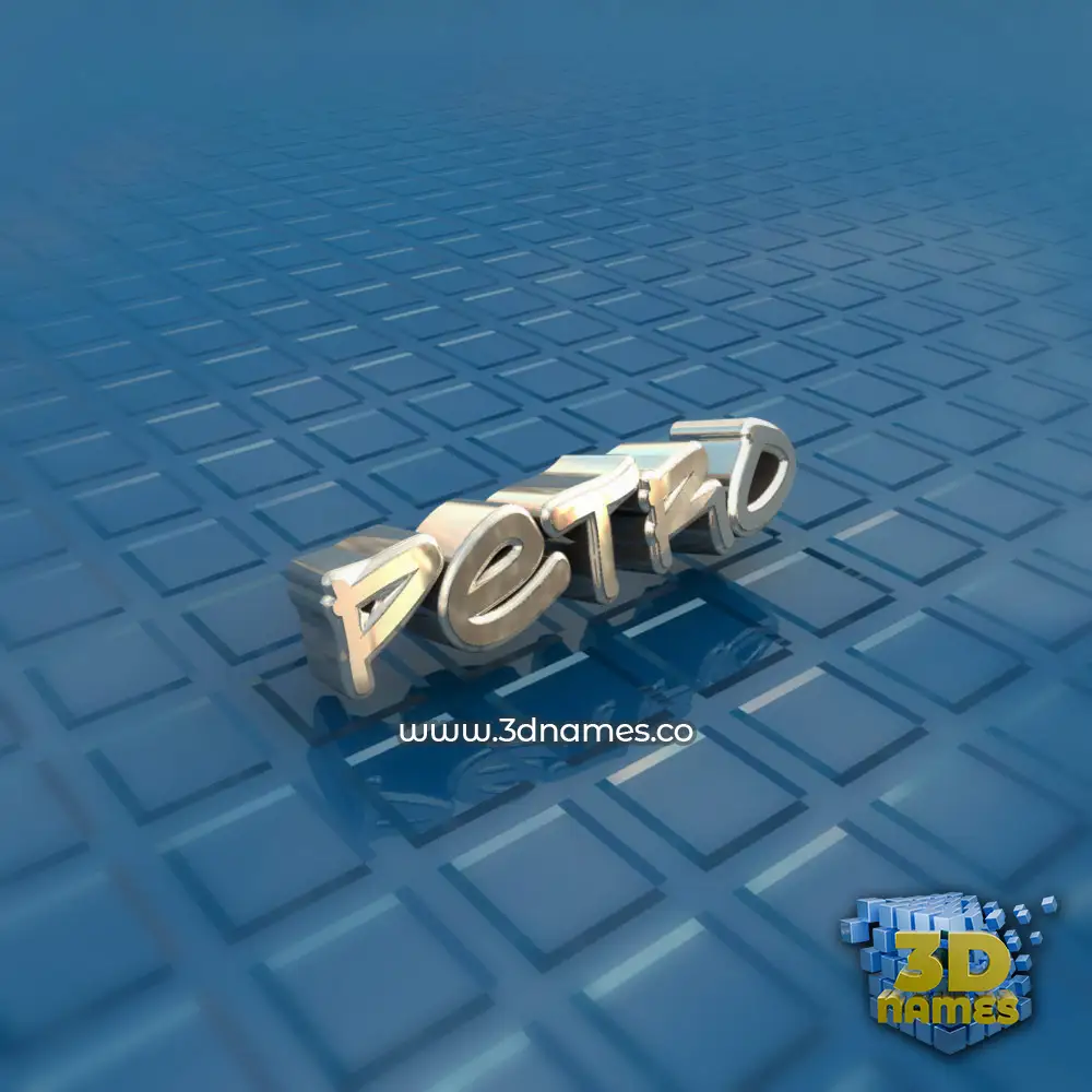 petro in Blue Bling style - 3D name wallpaper