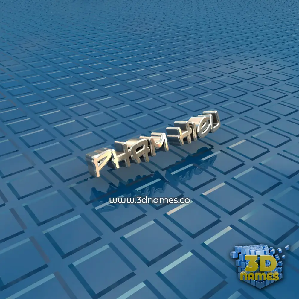 pham hieu in Blue Bling style - 3D name wallpaper