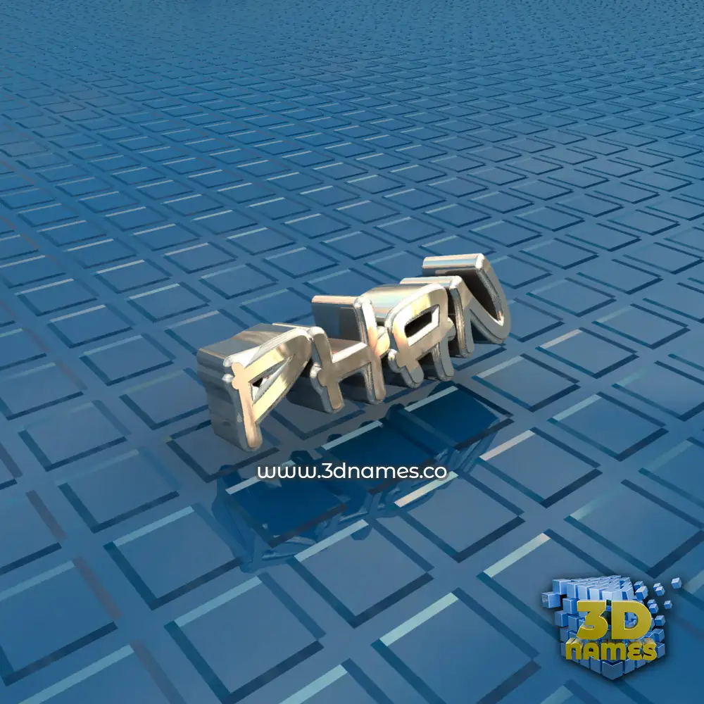 phan in Blue Bling style - 3D name wallpaper