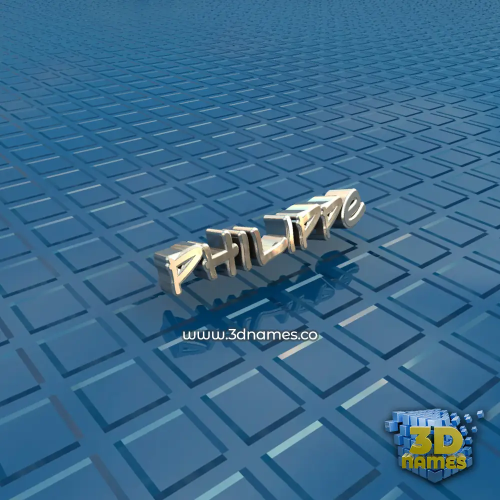philippe in Blue Bling style - 3D name wallpaper