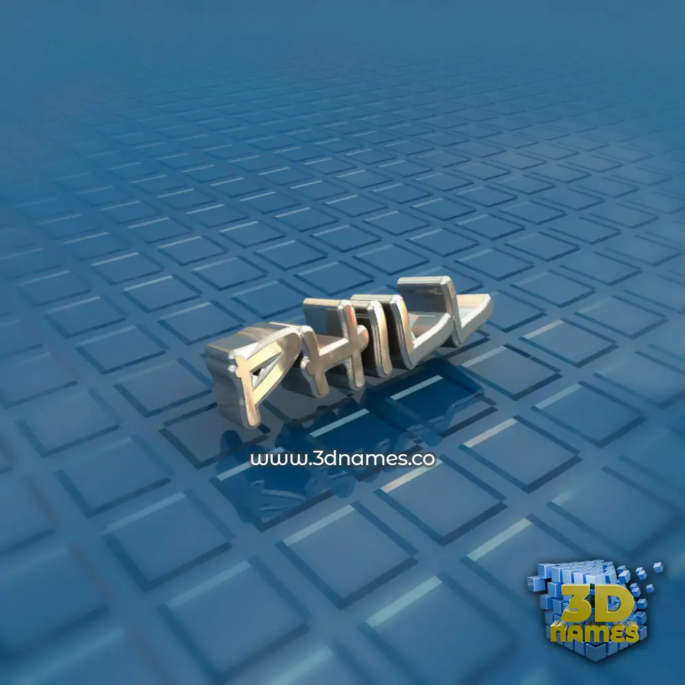 phill in Blue Bling style - 3D name wallpaper