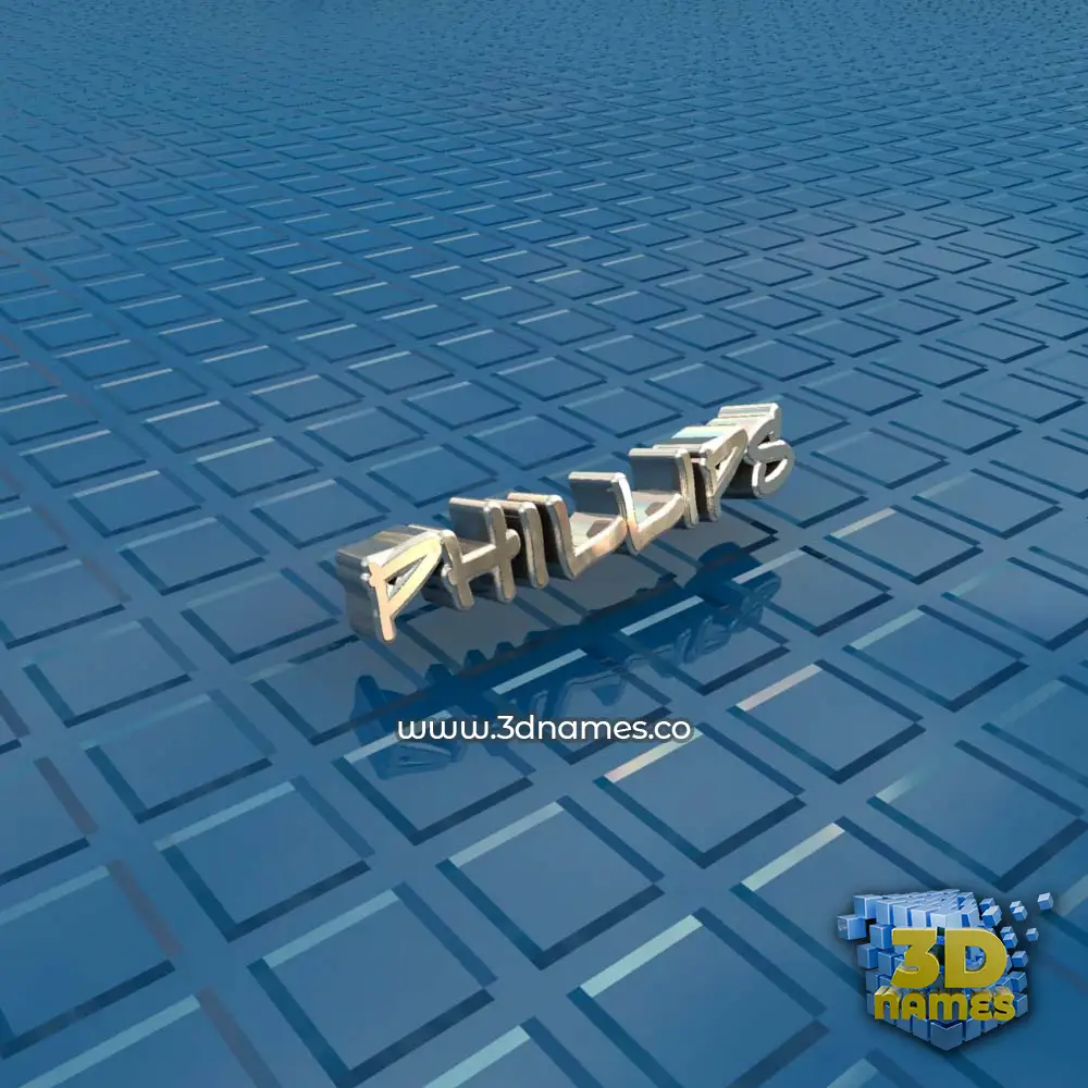 phillips in Blue Bling style - 3D name wallpaper