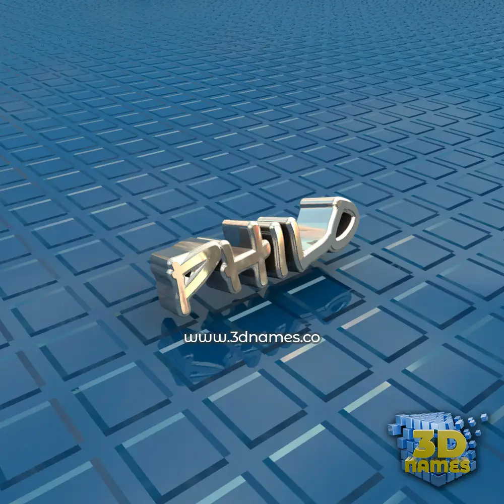 philo in Blue Bling style - 3D name wallpaper