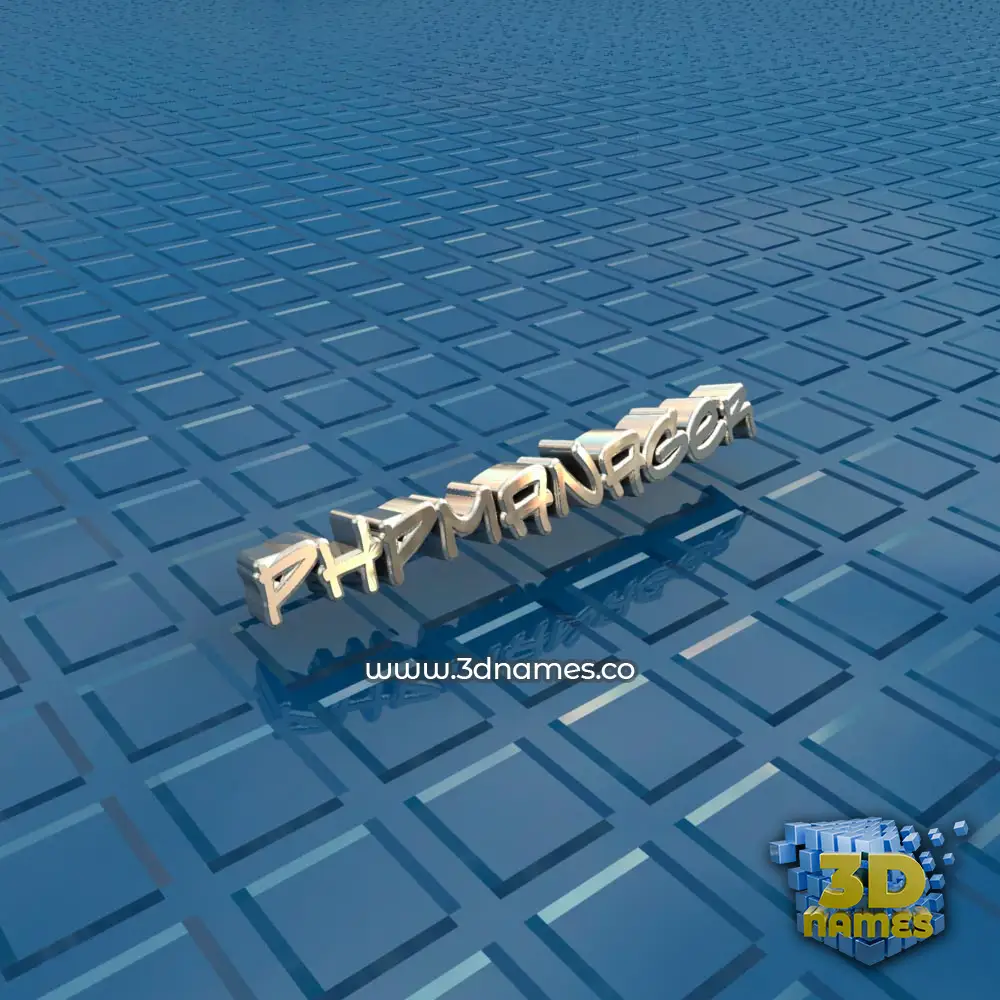 phpmanager in Blue Bling style - 3D name wallpaper