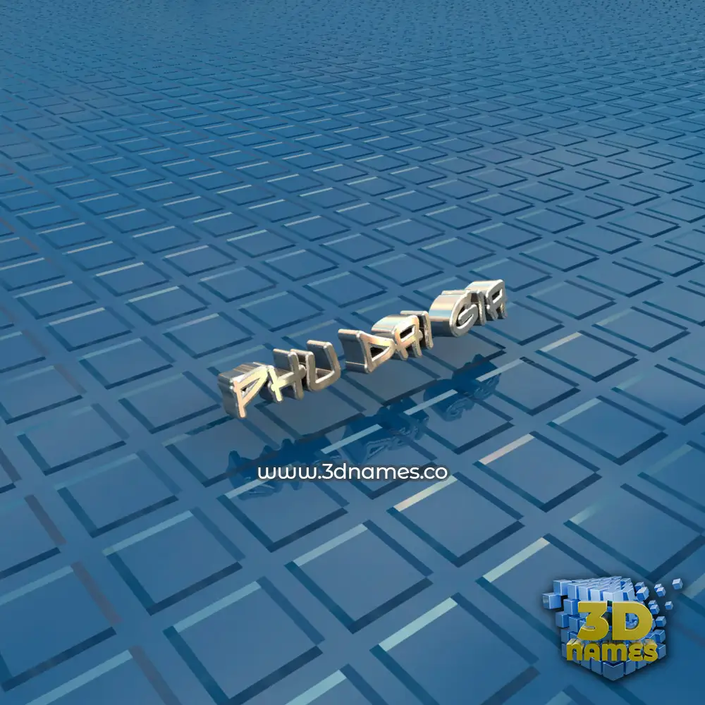 phu dai gia in Blue Bling style - 3D name wallpaper