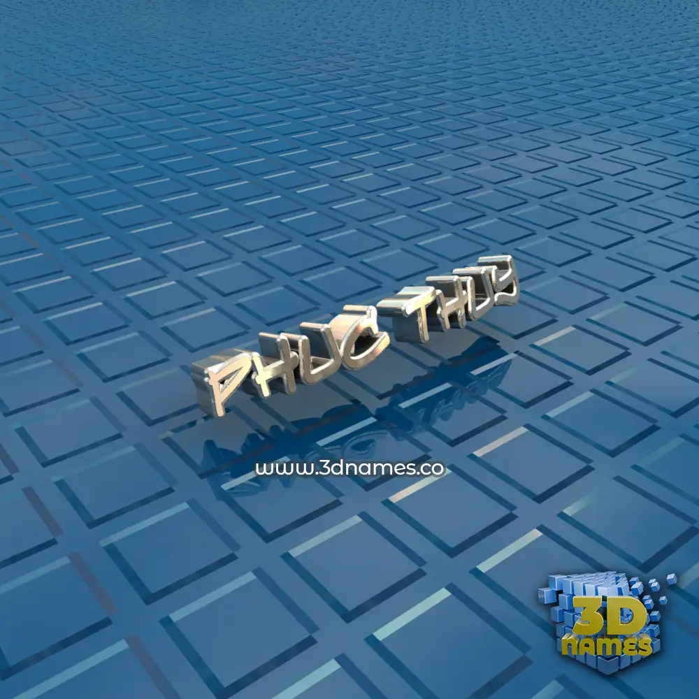 phuc thuy in Blue Bling style - 3D name wallpaper