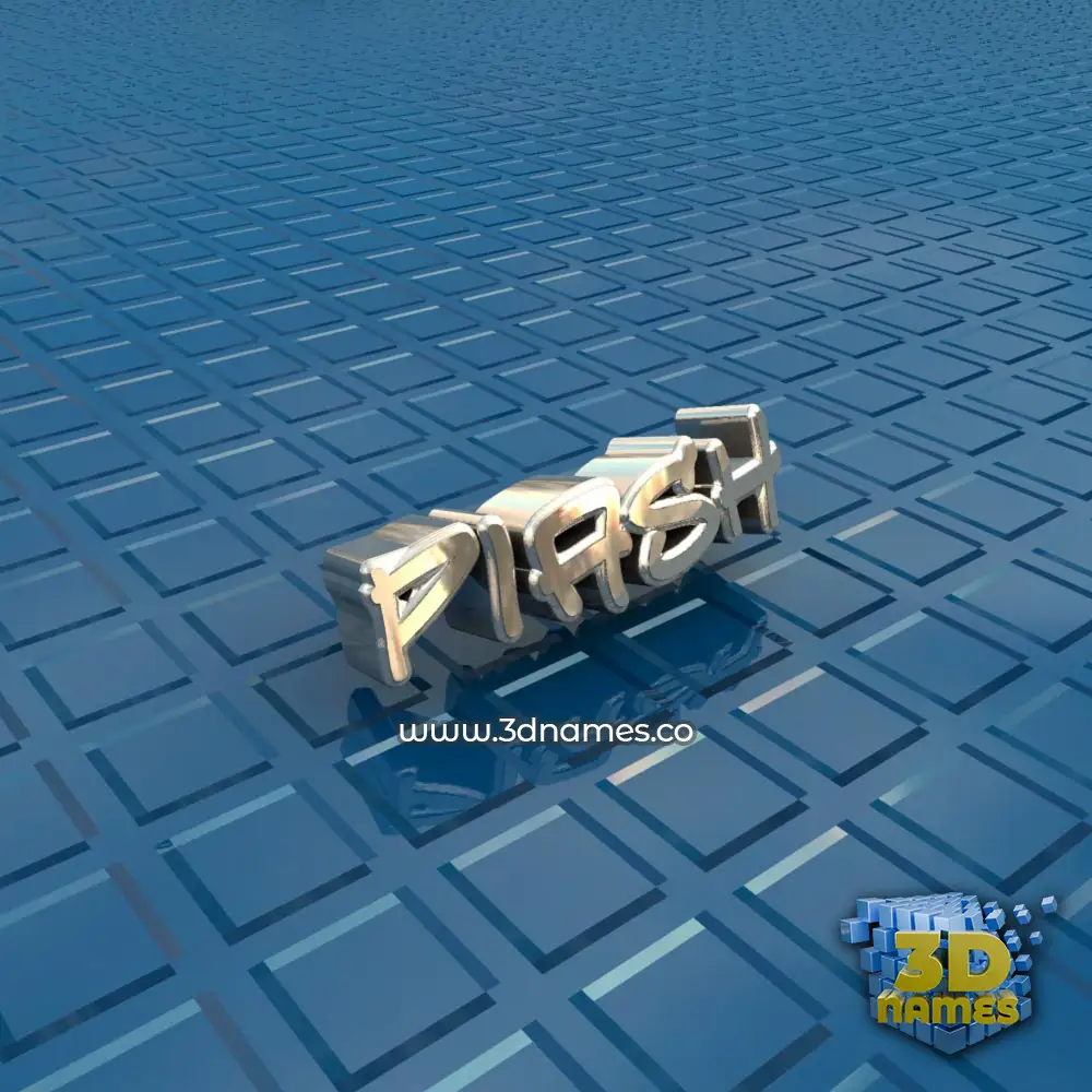 piash in Blue Bling style - 3D name wallpaper