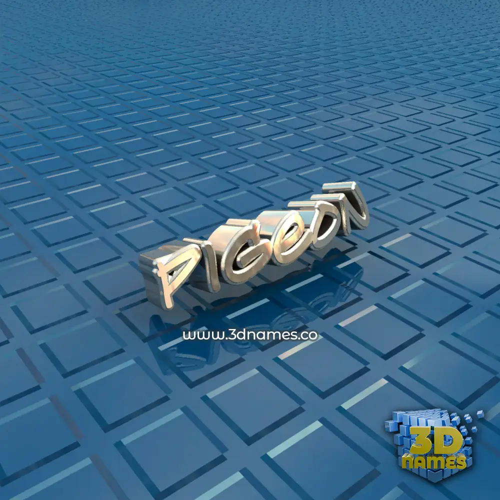 pigeon in Blue Bling style - 3D name wallpaper