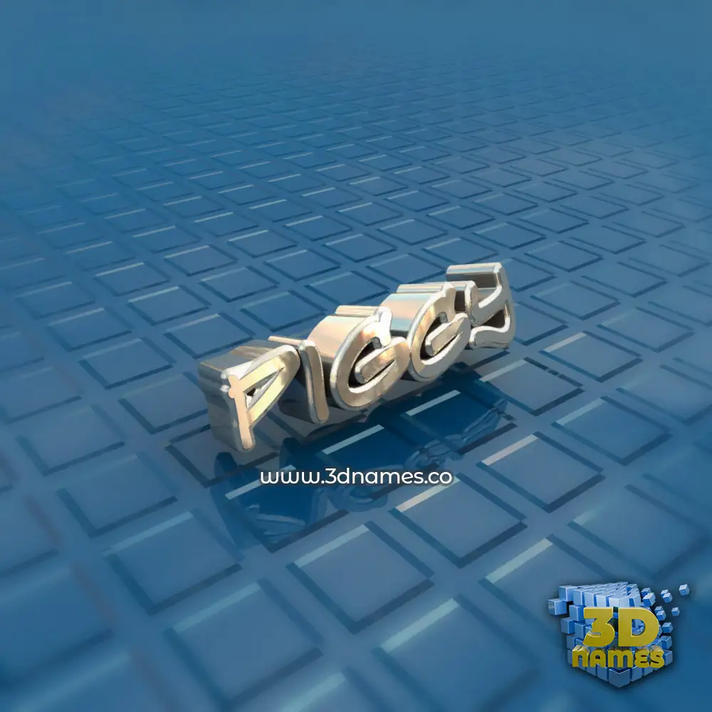 piggy in Blue Bling style - 3D name wallpaper