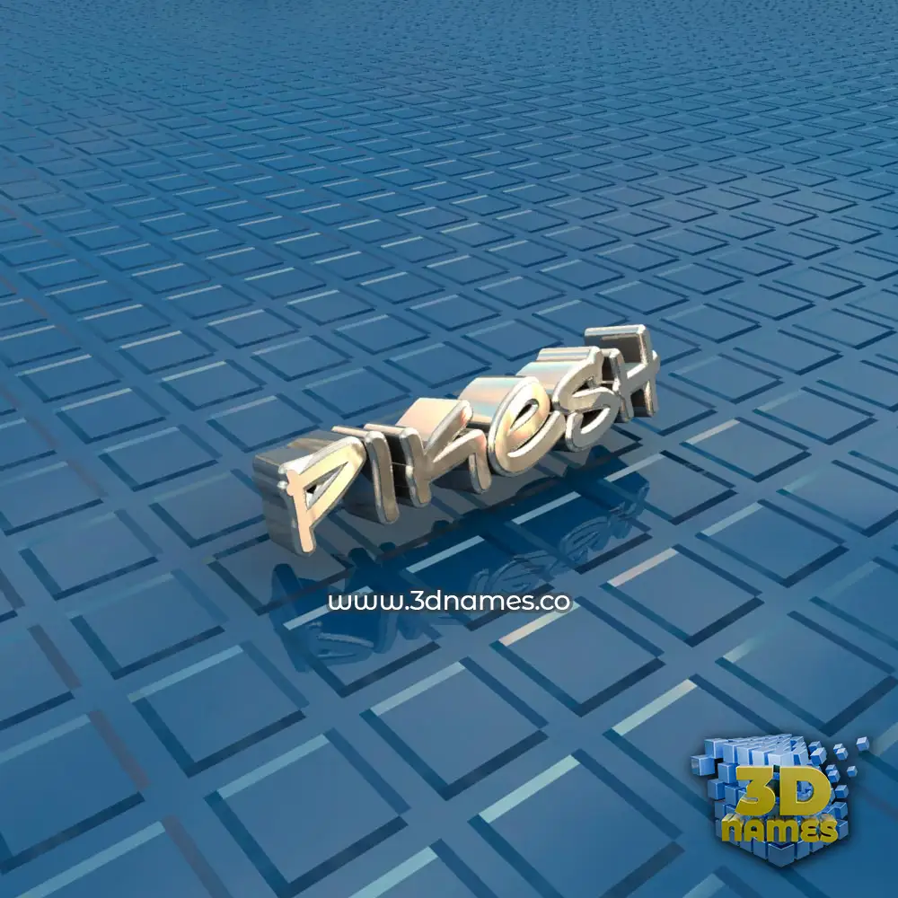 pikesh in Blue Bling style - 3D name wallpaper