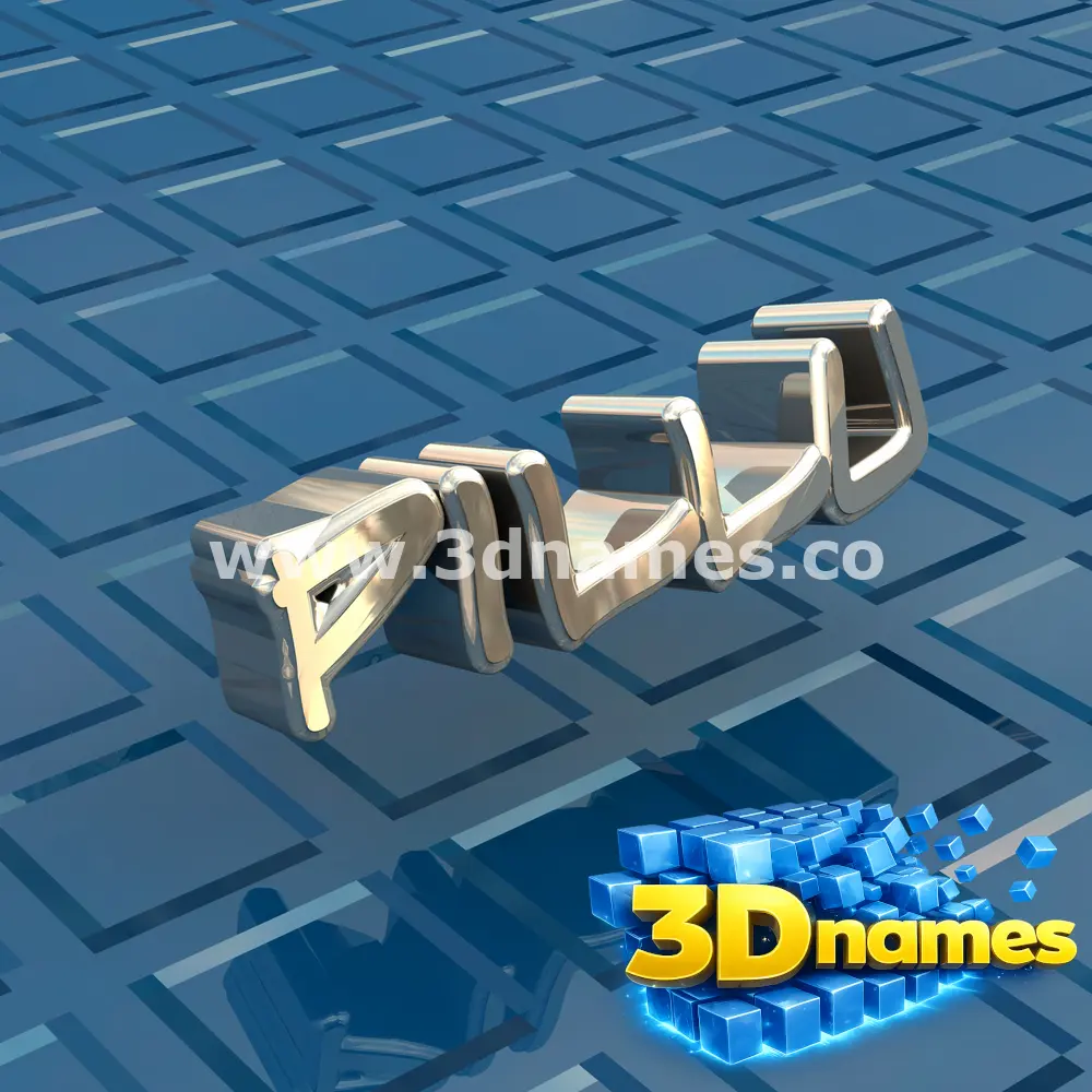 pillu in Blue Bling style - 3D name wallpaper
