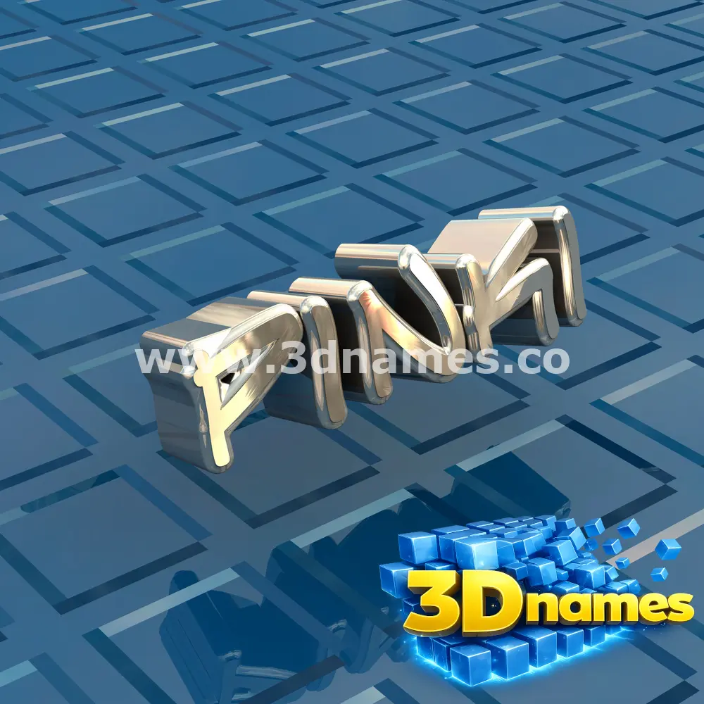 pinki in Blue Bling style - 3D name wallpaper