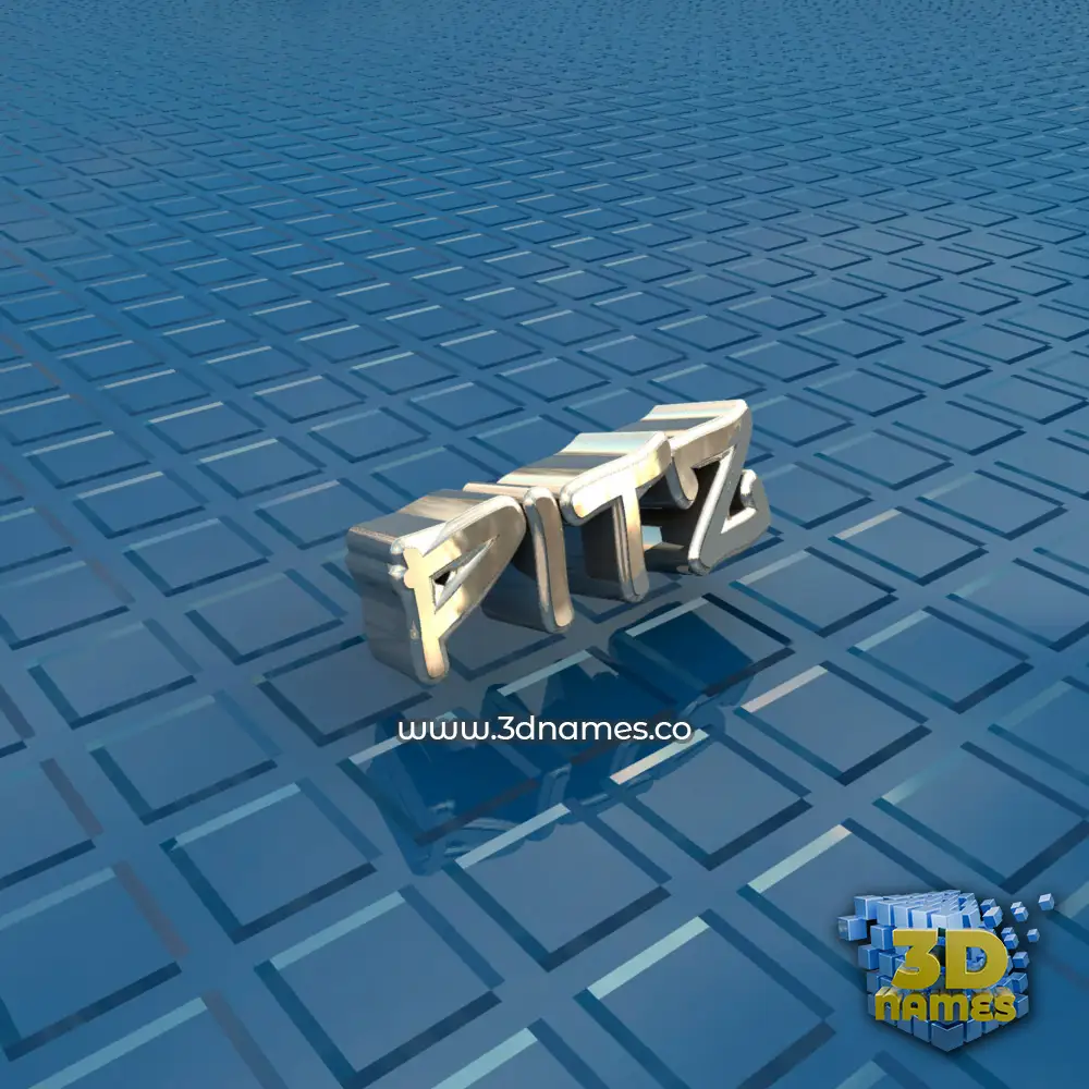 pitz in Blue Bling style - 3D name wallpaper