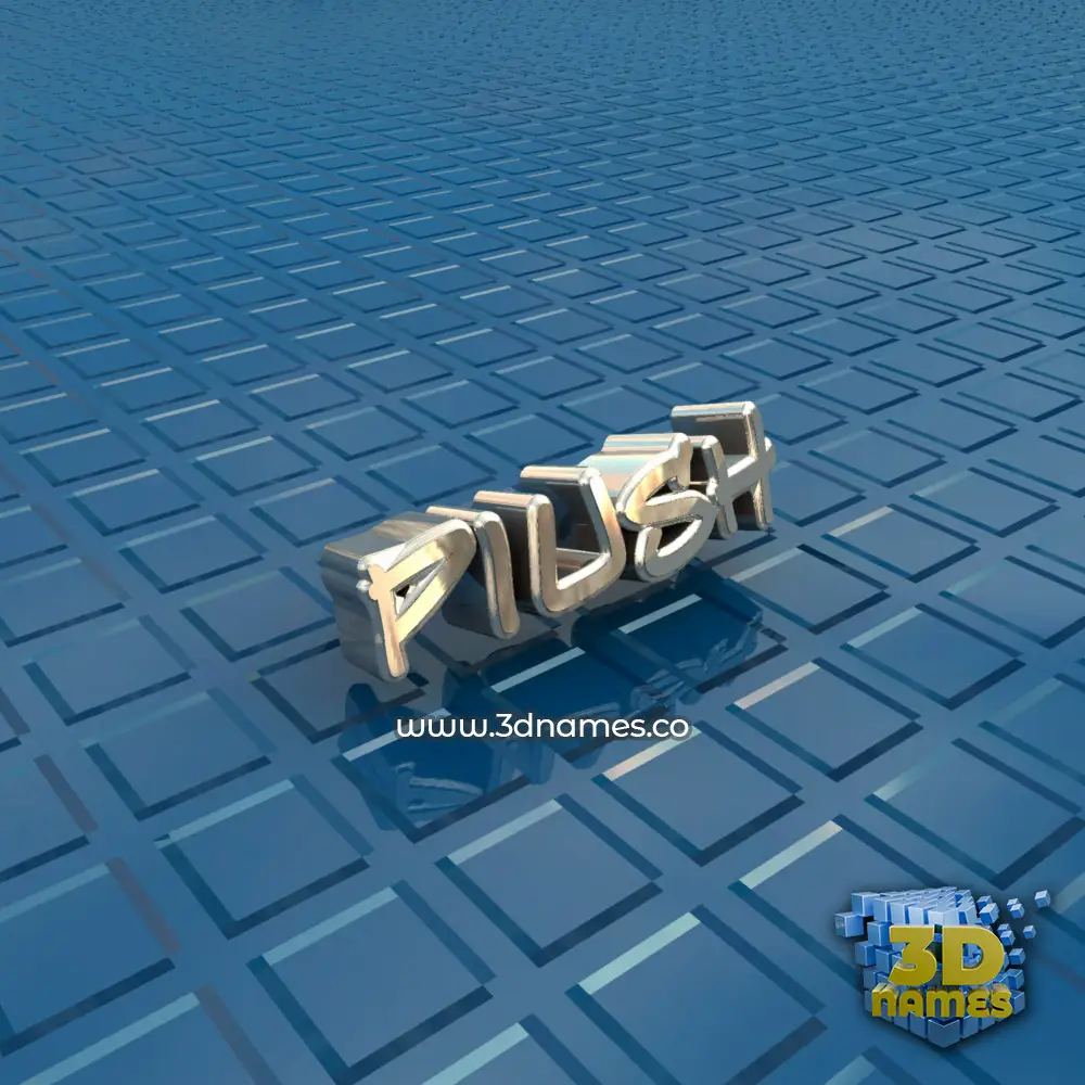 piush in Blue Bling style - 3D name wallpaper