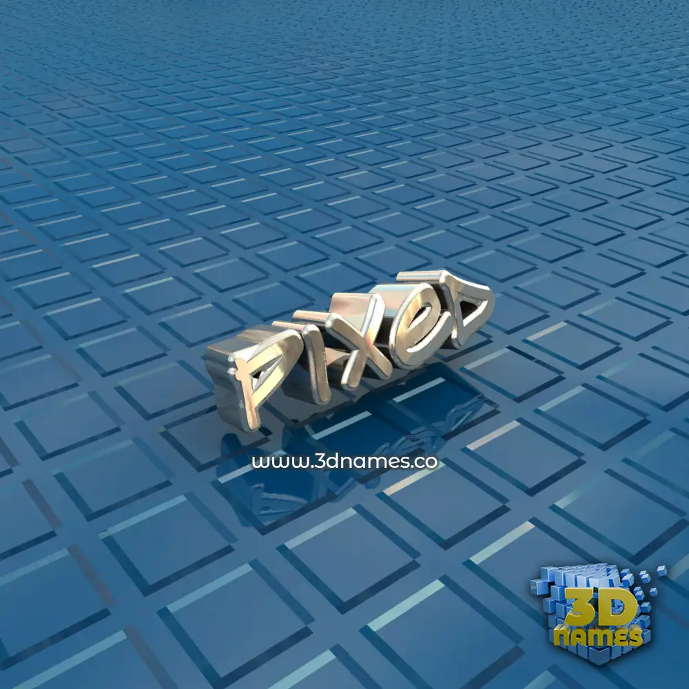 pixed in Blue Bling style - 3D name wallpaper