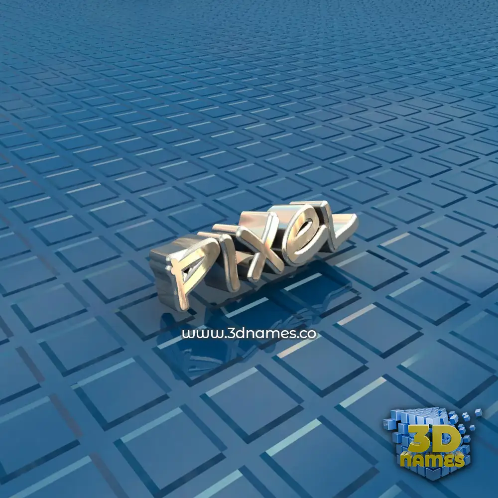 pixel in Blue Bling style - 3D name wallpaper