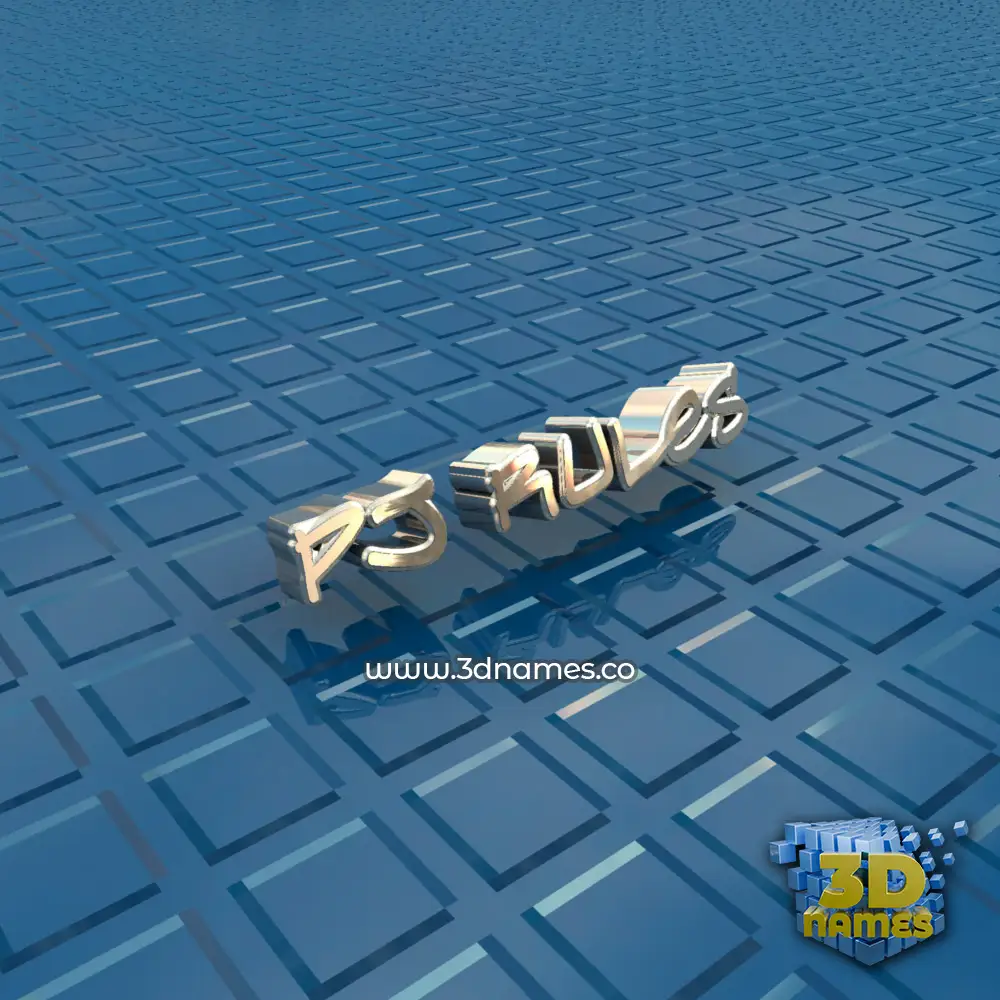 pj rules in Blue Bling style - 3D name wallpaper