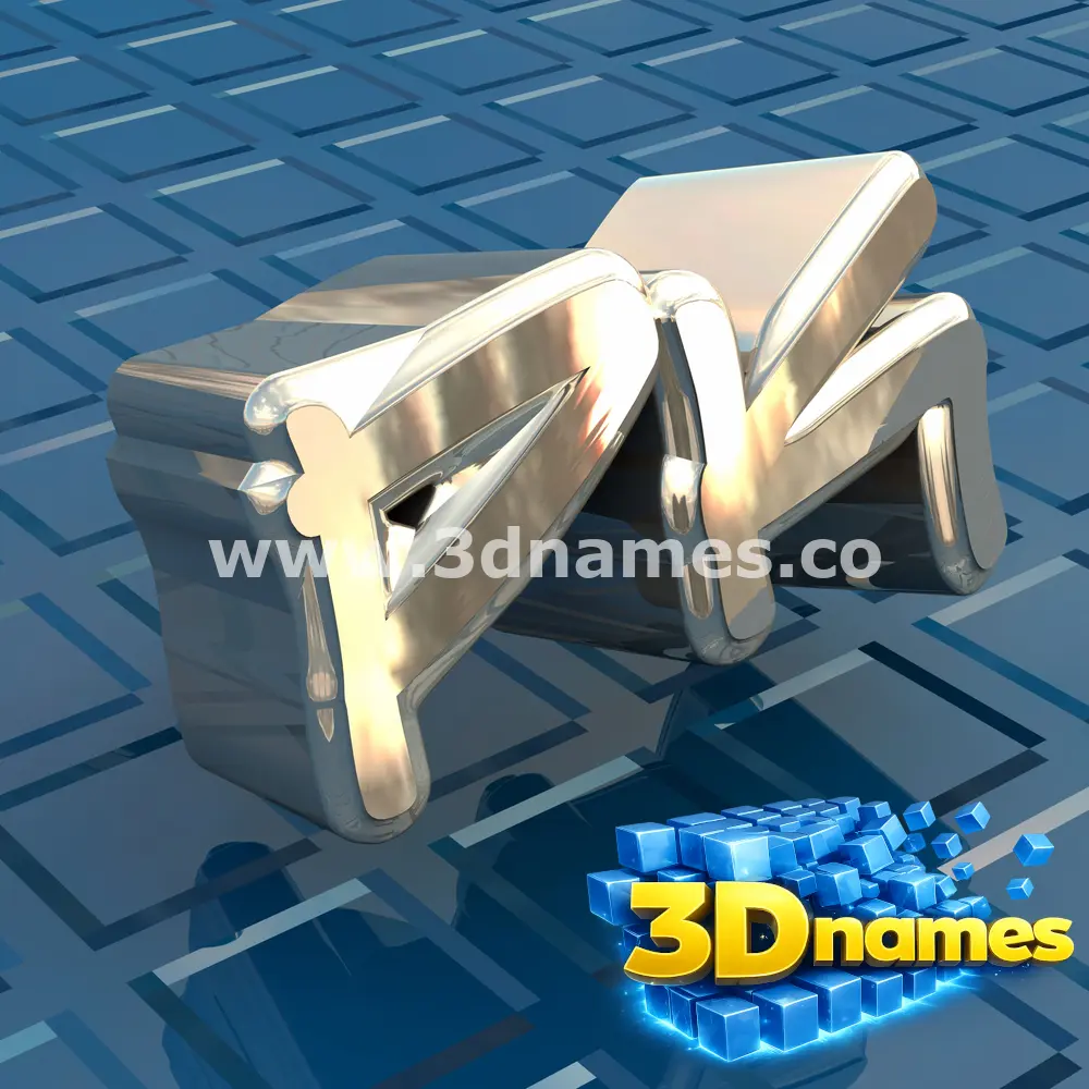 pk in Blue Bling style - 3D name wallpaper