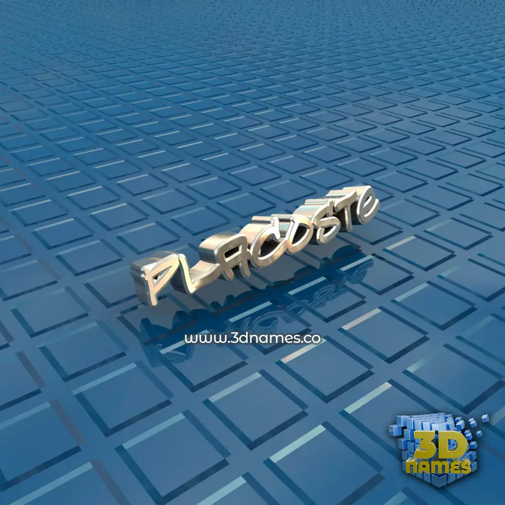 placoste in Blue Bling style - 3D name wallpaper