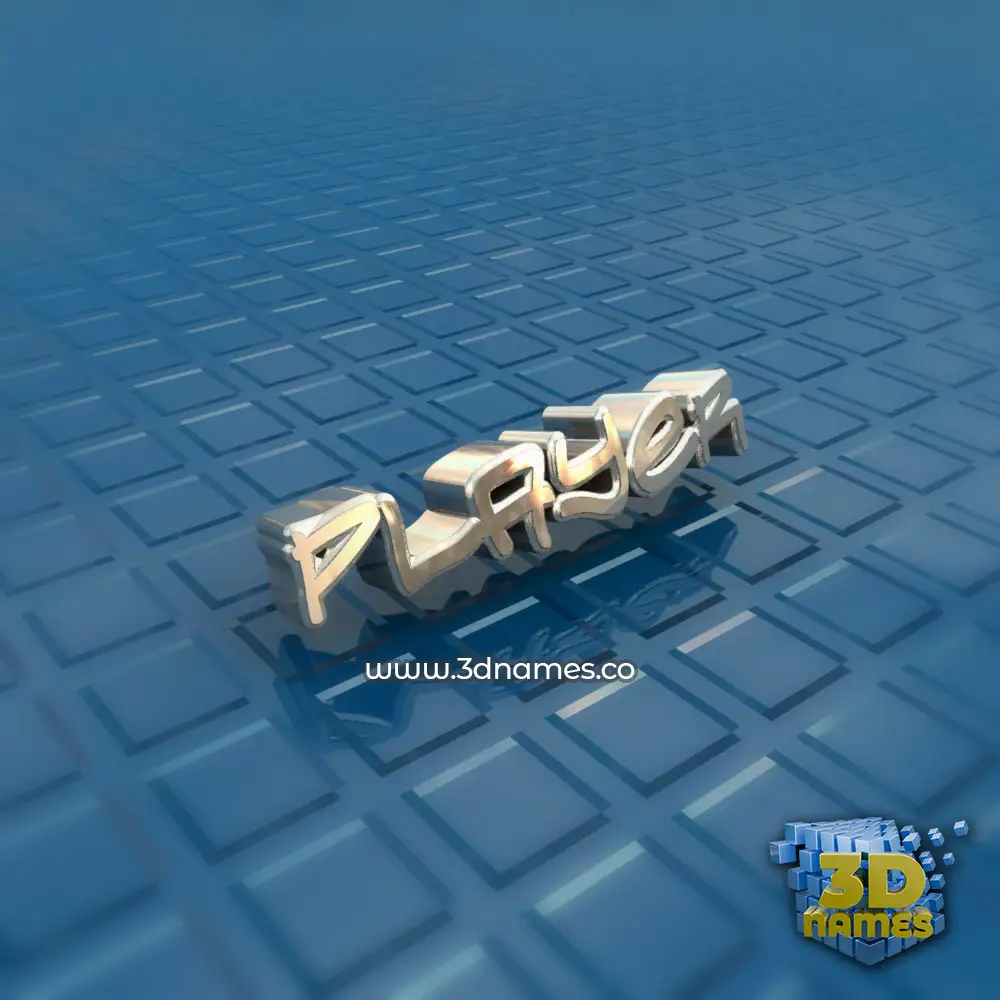 player in Blue Bling style - 3D name wallpaper