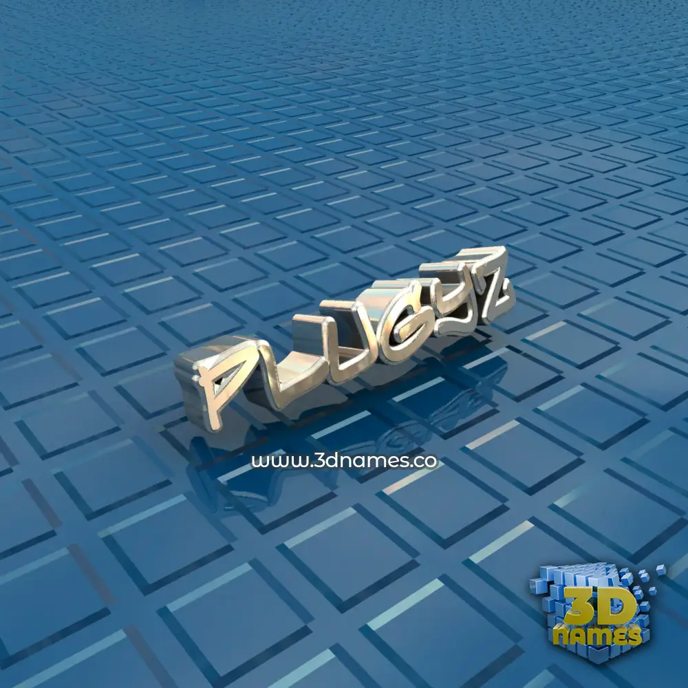 plugyz in Blue Bling style - 3D name wallpaper