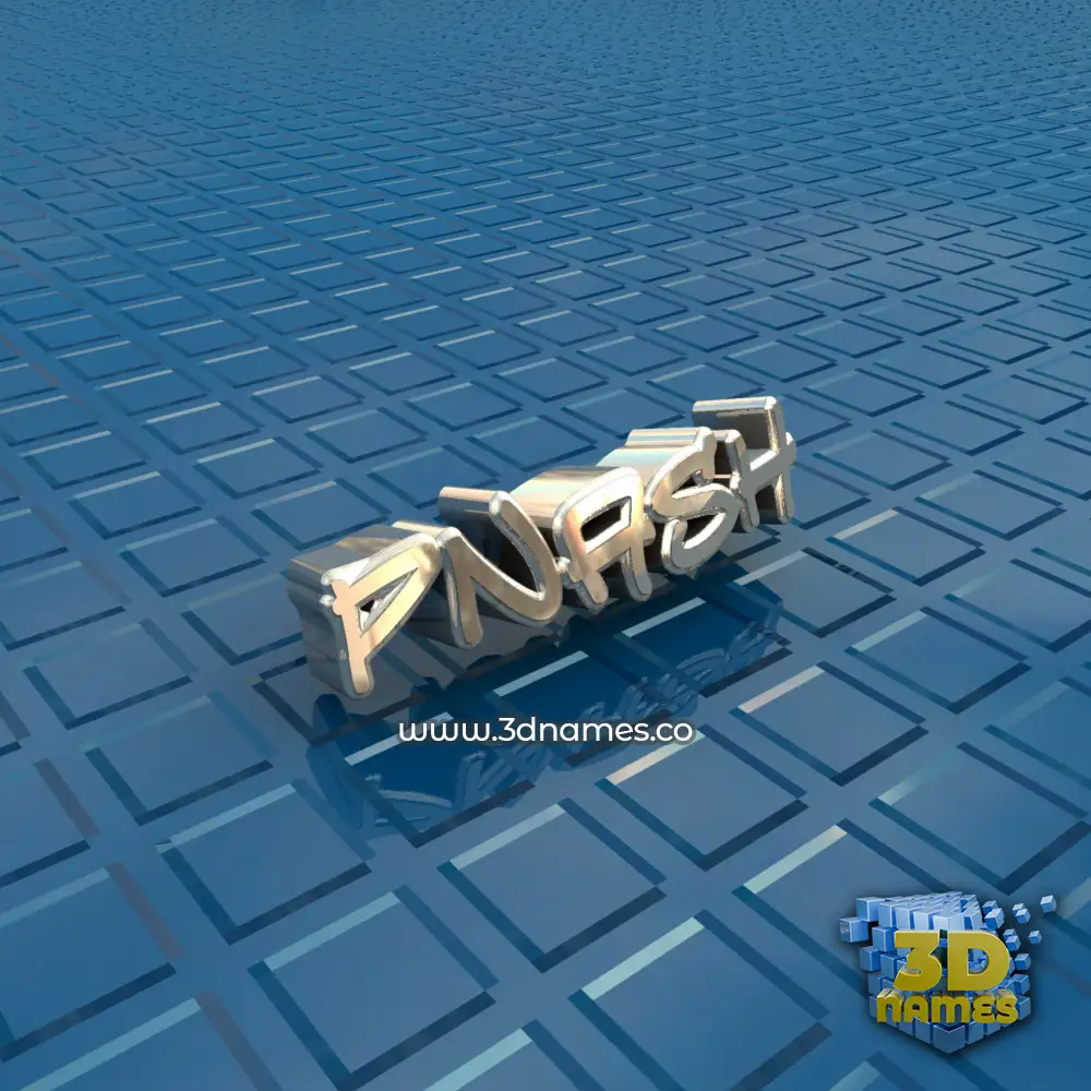 pnash in Blue Bling style - 3D name wallpaper