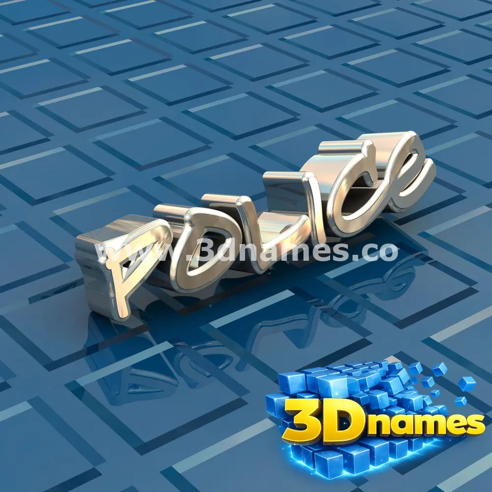 police in Blue Bling style - 3D name wallpaper