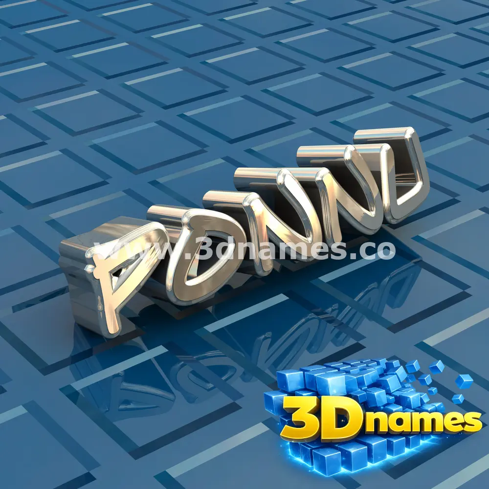 ponnu in Blue Bling style - 3D name wallpaper