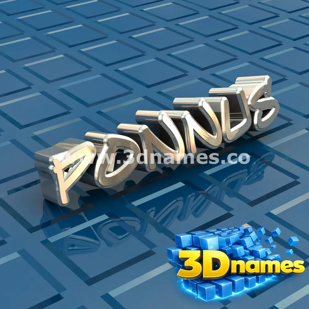 ponnus in Blue Bling style - 3D name wallpaper
