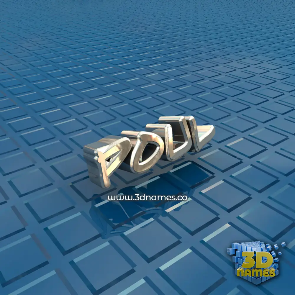 poul in Blue Bling style - 3D name wallpaper