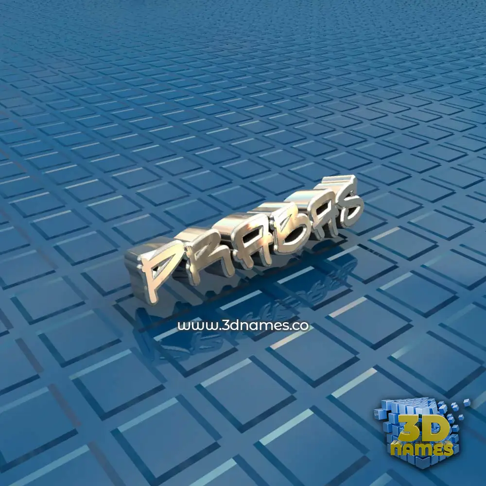 prabas in Blue Bling style - 3D name wallpaper