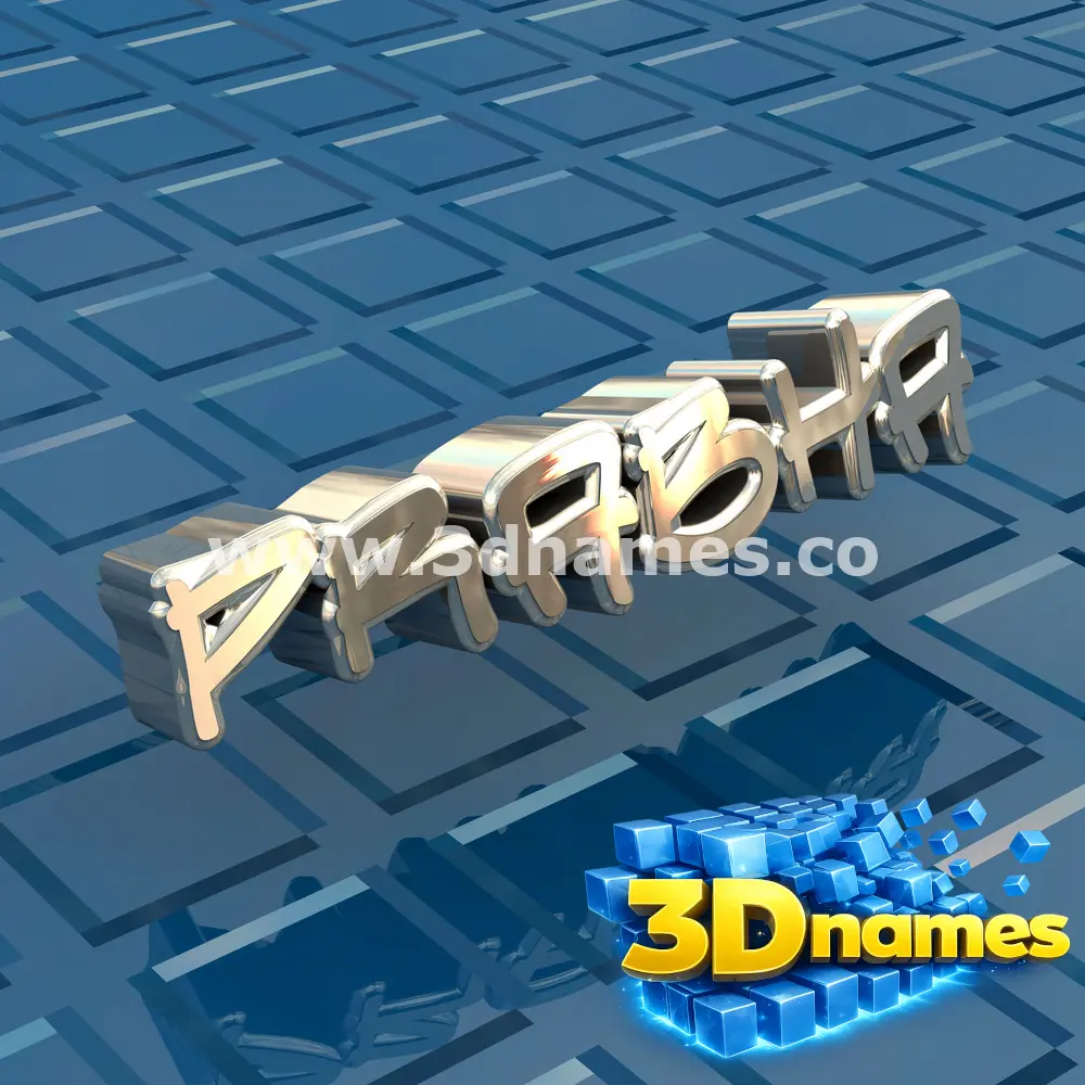 prabha in Blue Bling style - 3D name wallpaper