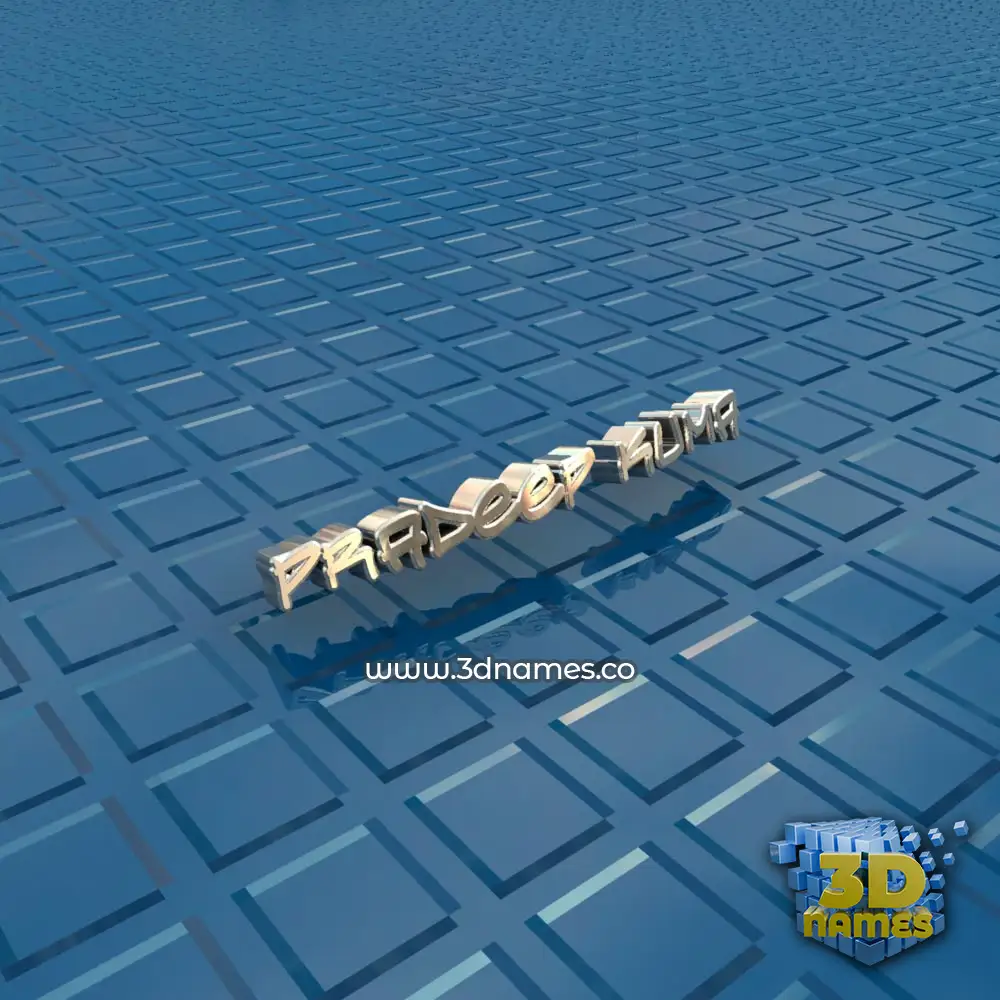 pradeep kuma in Blue Bling style - 3D name wallpaper
