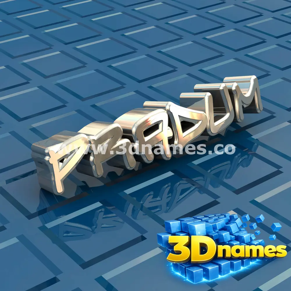 pradum in Blue Bling style - 3D name wallpaper