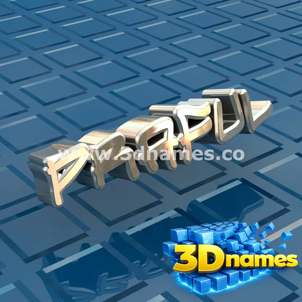 praful in Blue Bling style - 3D name wallpaper