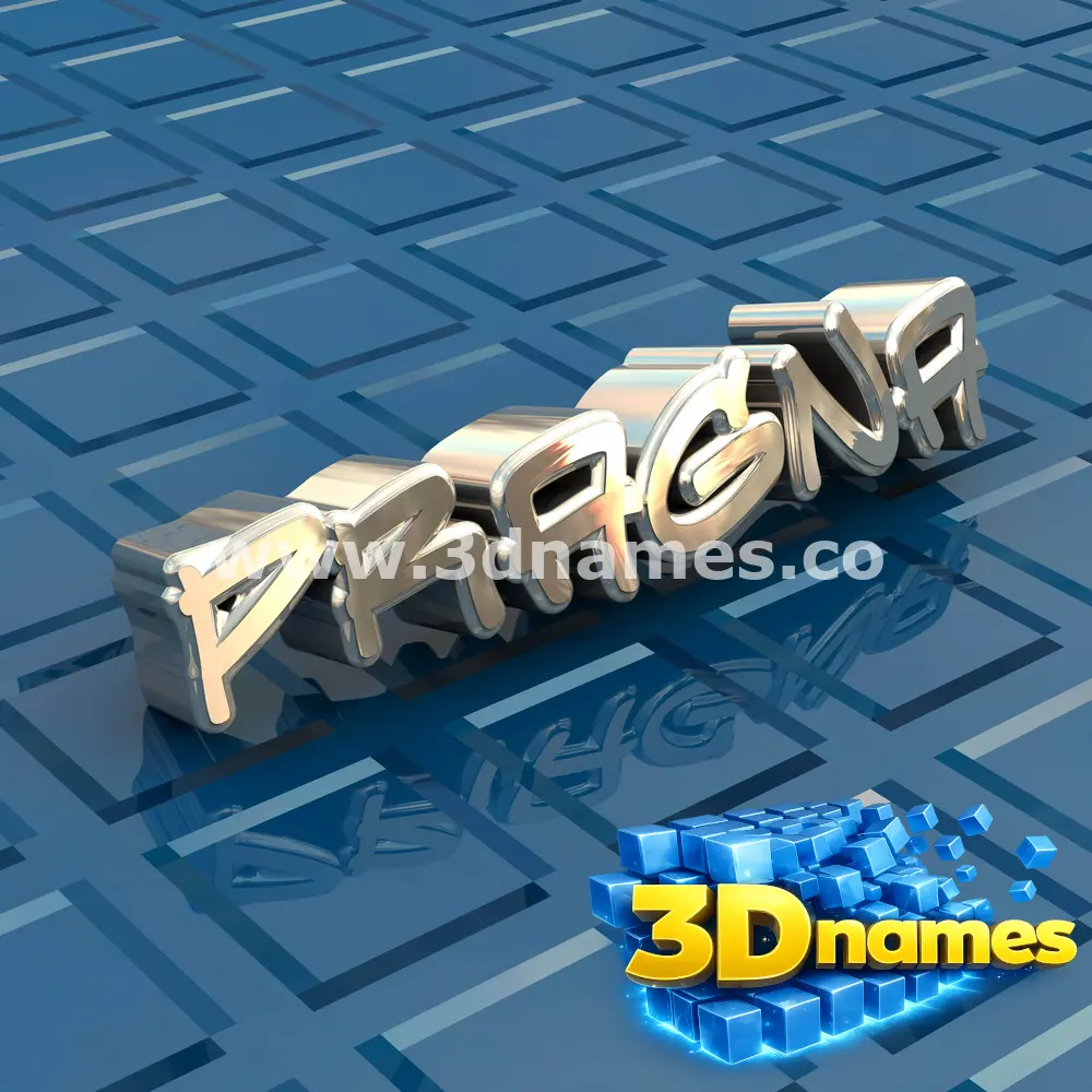 pragna in Blue Bling style - 3D name wallpaper