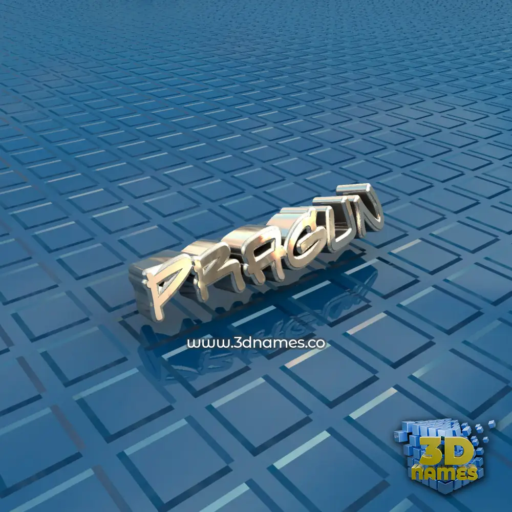 pragun in Blue Bling style - 3D name wallpaper